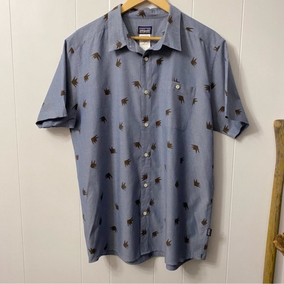 Patagonia Other - Patagonia Go To Shirt Button Down Pattern Slim Blue Organic Cotton Casual Pocket